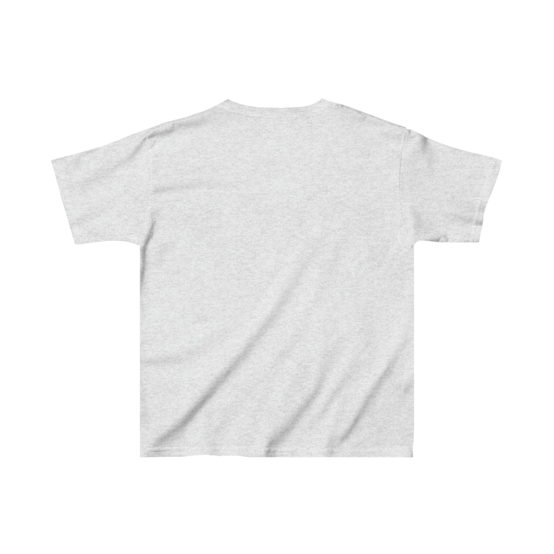 Back of a heather gray short sleeve t-shirt. There is no design on the back of the shirt.