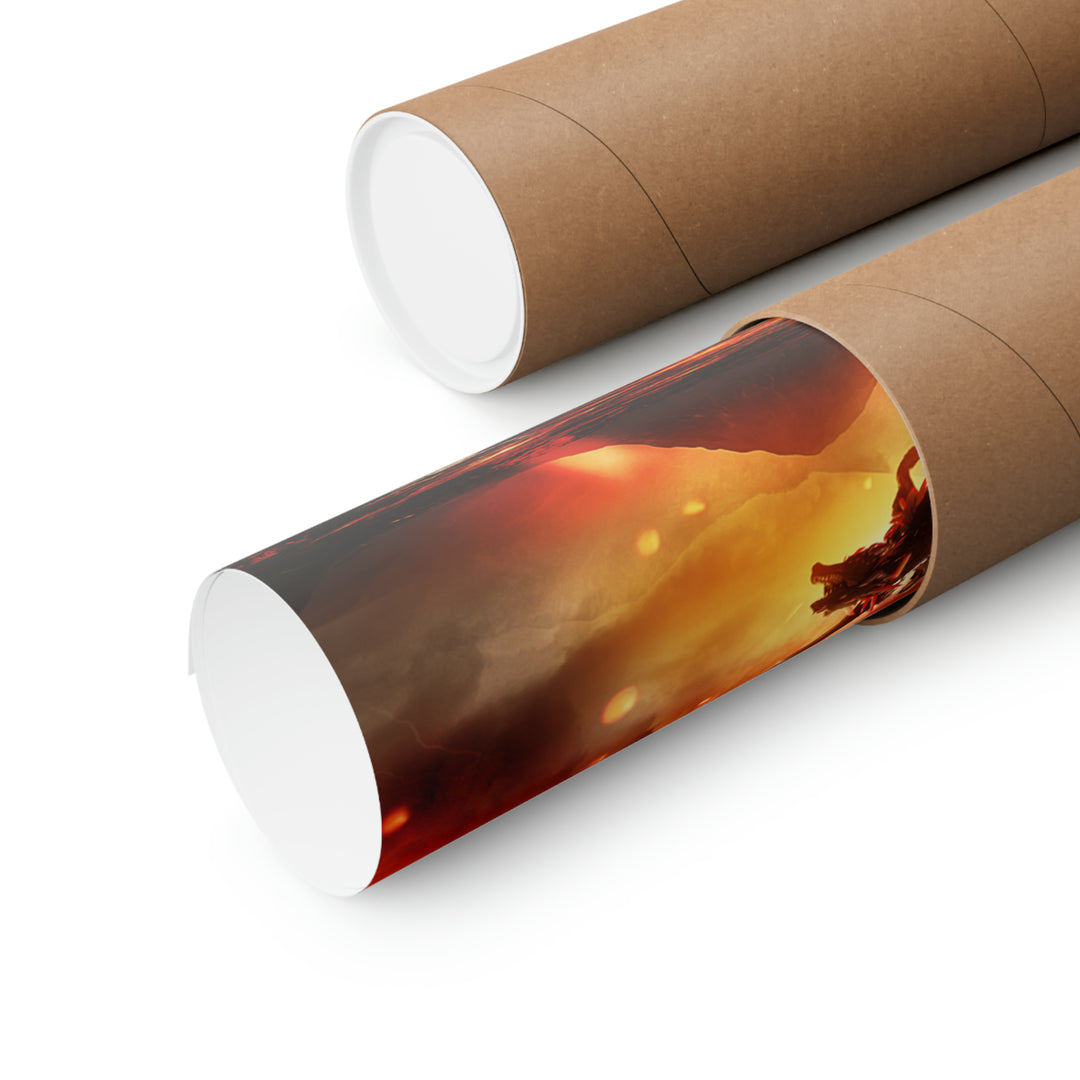 A rolled up Firesight poster in a packaging tube