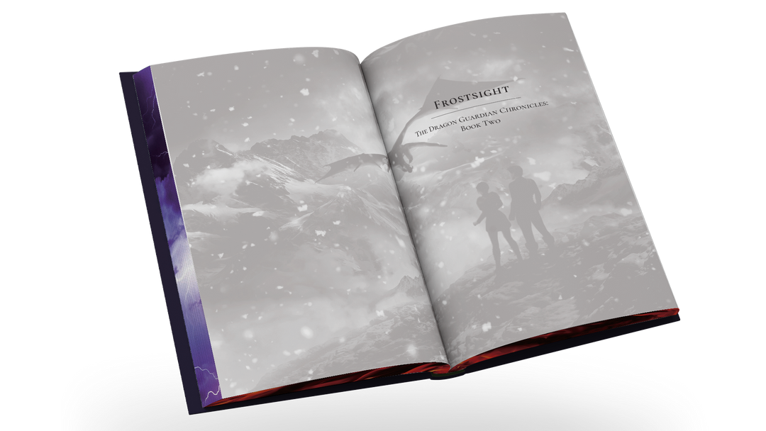 Open book with a snowy landscape illustration on a white background