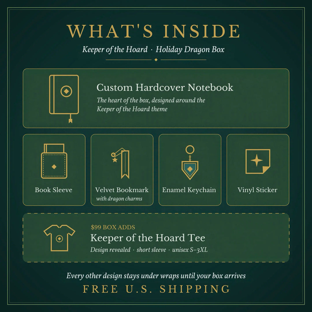 A dark green promotional graphic titled &