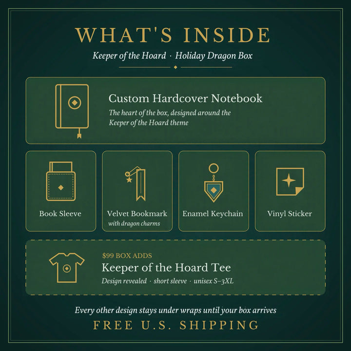 A dark green promotional graphic titled &