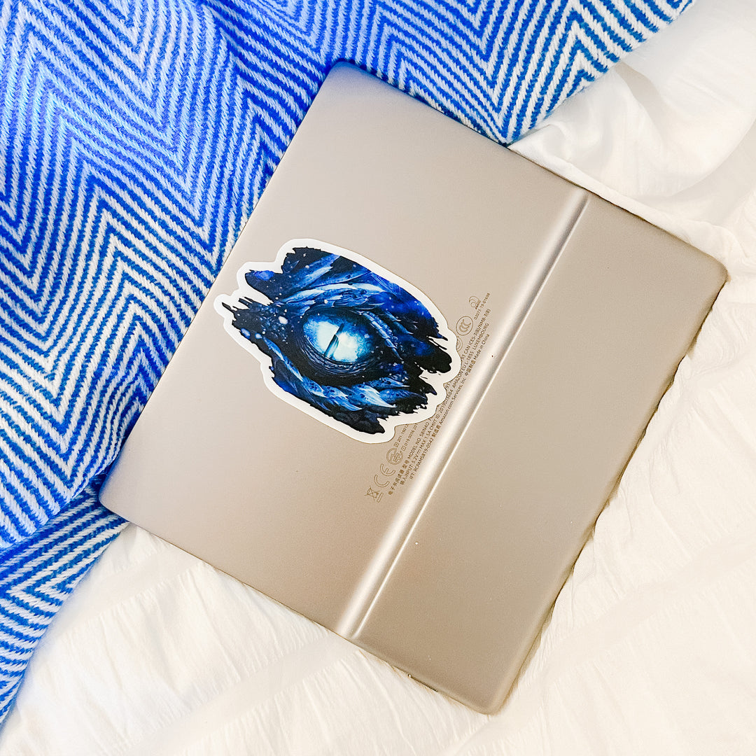 Frostsight dragon eye sticker on a Kindle