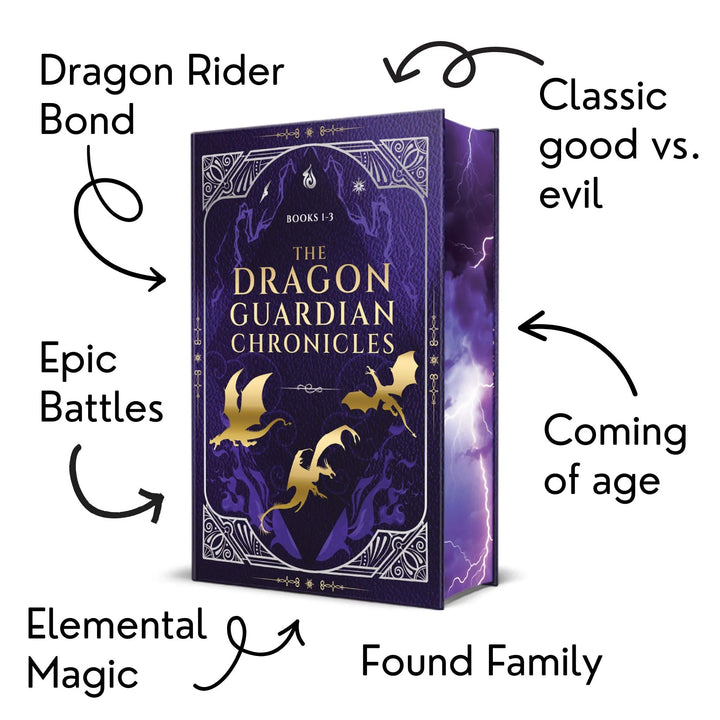 Dragon Guardian Chronicles omnibus tropes: dragon rider bond, classic good vs. evil, epic battles, elemental magic, coming of age, and found family