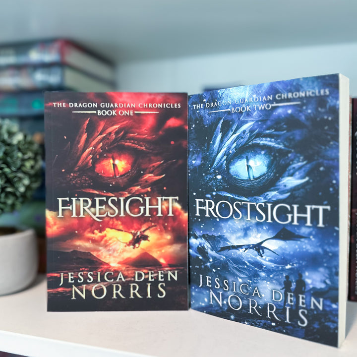 Firesight & Frostsight paperbacks shown on a bookshelf