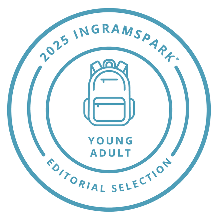 IngramSpark 2025 Young Adult Editorial Selection badge with a backpack icon.